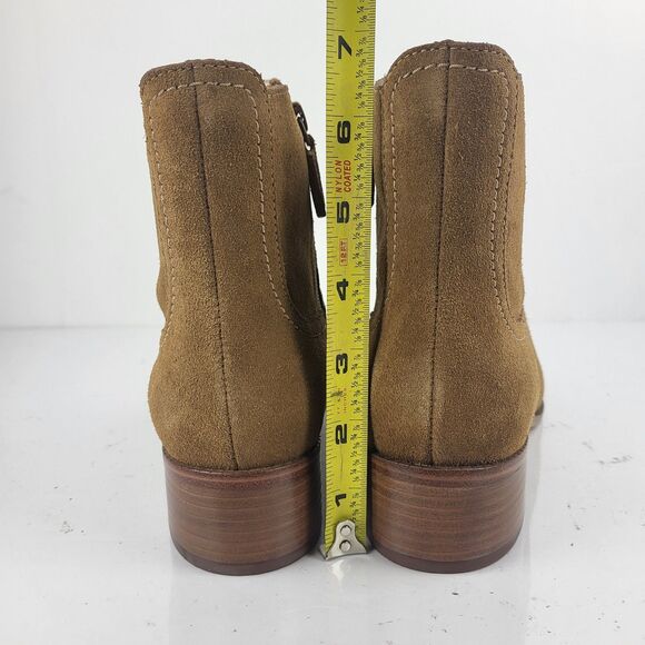 COLE HAAN Naia Pointed Toe Block Heel Suede Beige Booties  Cole Haan Naia Women\'s Booties Pointed Toe Block Heel Brown Size 7.5 US